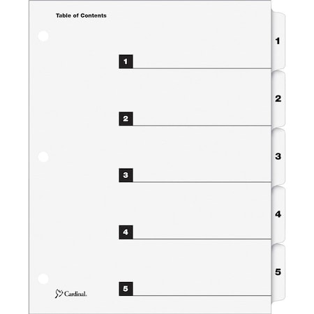 Cardinal Index, 3-Rng, 1-Step, 1-5, Cl 24PK CRD60513